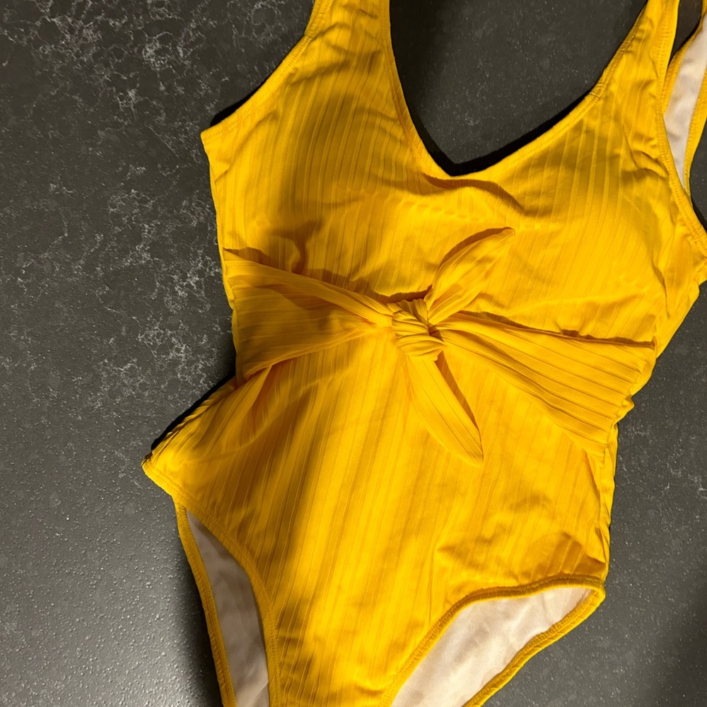 Yellow one piece swimsuit